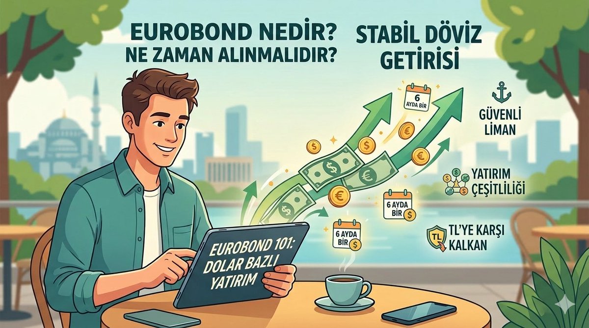m3rdem's tweet photo. Dolar bazlı düzenli nakit akışı arayanlar için #Eurobond tam bir "gizli kahraman" 🛡️

Nedir? 
En basit haliyle devlete veya dev şirketlere döviz borç veriyorsunuz, onlar da size 6 ayda bir dolar bazlı kupon ödüyor. Paran hem dövizde değerini koruyor hem de üzerine düzenli "kira" gibi dolar ekleniyor. 💵

Neden Önemli? 
Tüm yumurtaları aynı sepete koymamak için. #Hisse senetleri dalgalanırken Eurobond size garantili bir nakit akışı ve TL’deki değer kayıplarına karşı müthiş bir kalkan sağlar. 📈

Ne Zaman Almalı? 
Genellikle ülke risk primi (CDS) yüksekken veya faizler zirvedeyken yakalarsanız getirisi tadından yenmez. Ama uzun vadeciyseniz, biriktirmeye başlamak için "şimdi" her zaman iyi bir zamandır.

Kısacası; param hem dövizde kalsın hem de yattığı yerde dolar doğursun diyenler için en stabil liman burası. ⚓️
