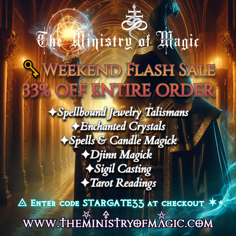MinistryOvMagic's tweet photo. . : Dear Seeker of Magickal Power : .
🧙‍♂️Have you noticed how the right opportunity appears exactly when you’re ready for it?
That’s alignment at work.
 For this weekend only, everything on the website is available at 33% OFF — a simple invitation to say yes to what’s already been calling you.
Just notice what draws your attention.
🧙‍♀️WEEKEND FLASH SALE
33% OFF the entire website.
Enter code: STARGATE33  at checkout.
Sometimes the smallest decision creates the biggest shift.
Trust the nudge.
Enjoy the results.
🧙‍♀️Enter now:
https://t.co/RFQ3hjlSV3
#magic #occult #occultism #witchtok #witchlife #spellcasting #spellwork #spells #magick #psychicreading #tarotreading #djinn #Talisman #amuleto #amuletosdeproteccion #lovespell #lovespellsmaster
#magicjewelry #psychicmedium