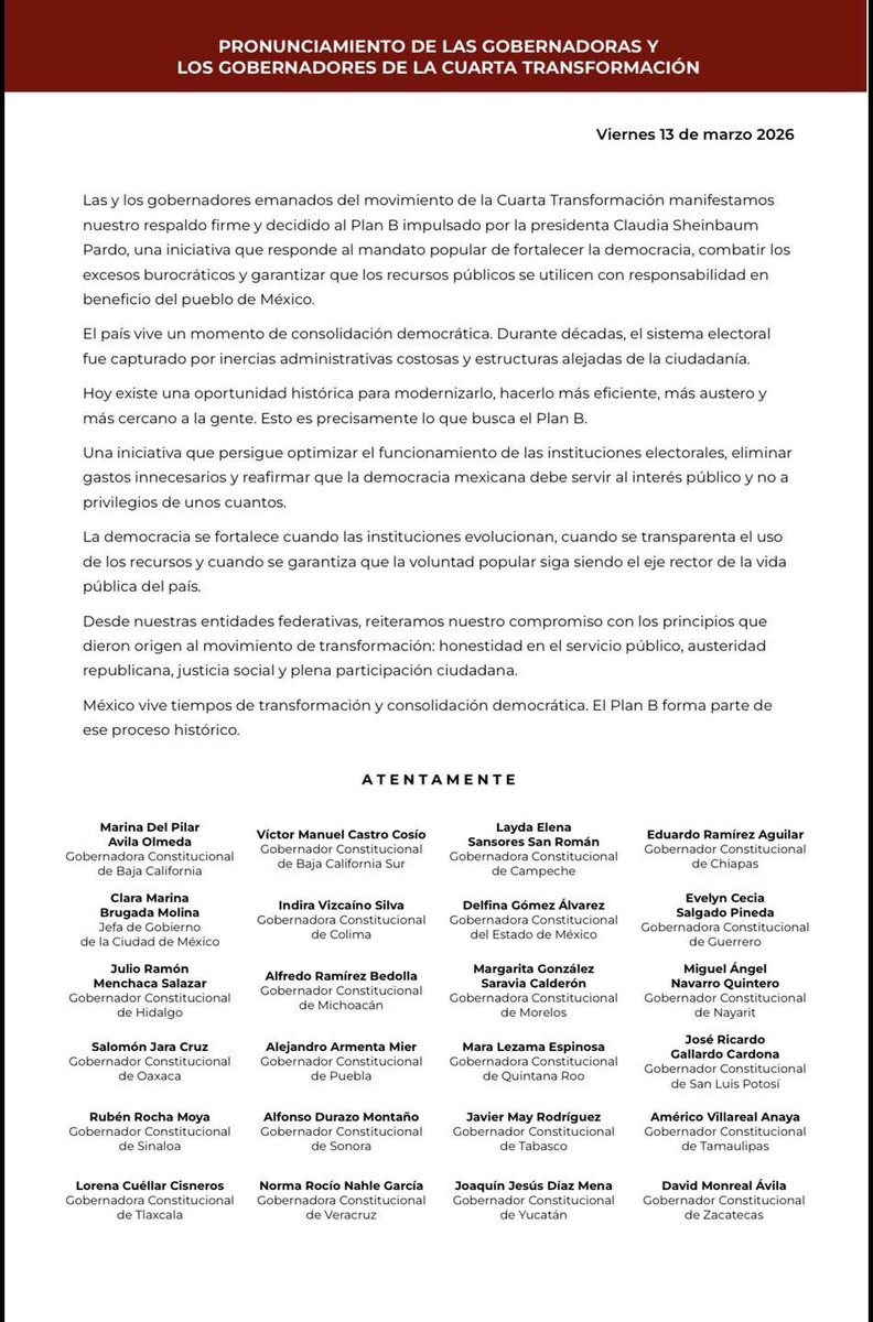 ⭕️ 👉🏼 Se suma Gobernadora Lorena Cuéllar a pronunciamiento nacional para fortalecer la democracia  #ÍNDICEMEDIA is.gd/kBWOja #Tlaxcala