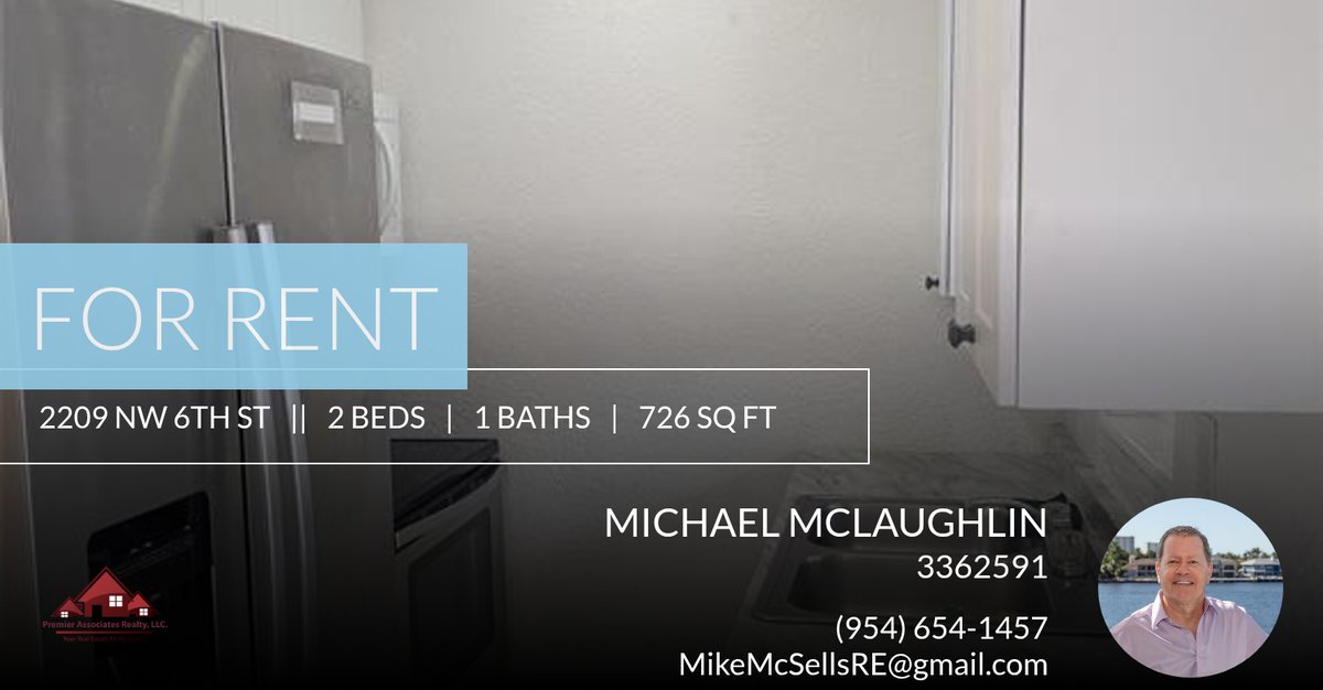 MikeFLRealtor's tweet photo. If you or someone you know is interested in renting a home, take a look at this great 3 bed, 2 bath home! Give me a call at (954) 654-1457 with any questions.

Mike Mclaughlin, Realtor ®
Premier Associates Realty ... https://t.co/1p35wDmr36 https://t.co/vok7hFvl4x