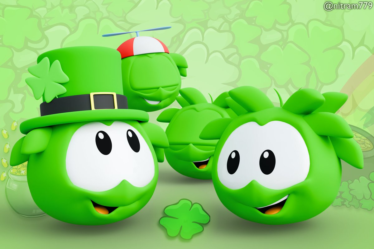nitram779's tweet photo. Happy St. Patrick's Day!
#clubpenguin #puffles #3dmodeling #blender #b3d #3drender #3dart #art https://t.co/5YvTOqUTz2