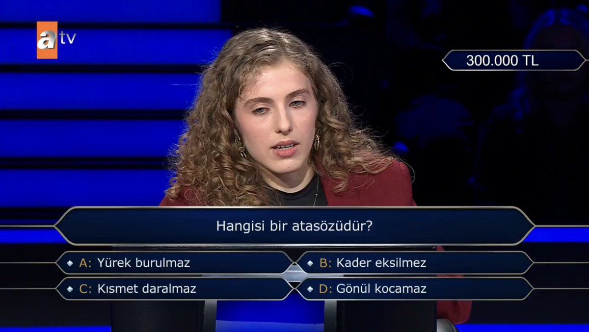milyonersoru's tweet photo. 🗳️ Kim Milyoner Olmak İster yarışmasında sorulan 300 bin TL değerindeki soru:

📜 Hangisi bir atasözüdür? https://t.co/aILr0xoZLo