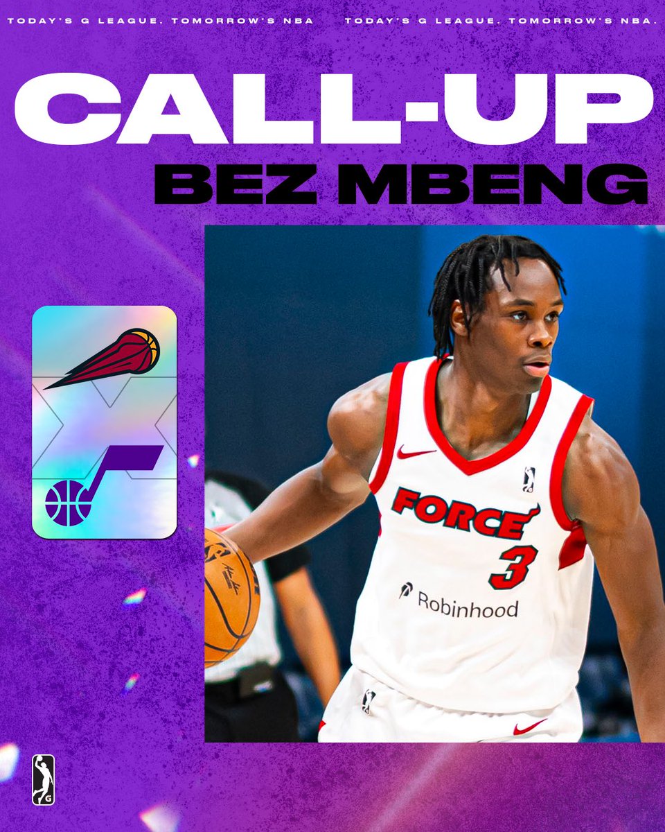 nbagleague's tweet photo. Bez Mbeng is headed to the NBA on a 10-day contract with the @utahjazz! The @sfskyforce guard is our 72nd #NBACallUp of the season. 👏 https://t.co/3GLjFofroo