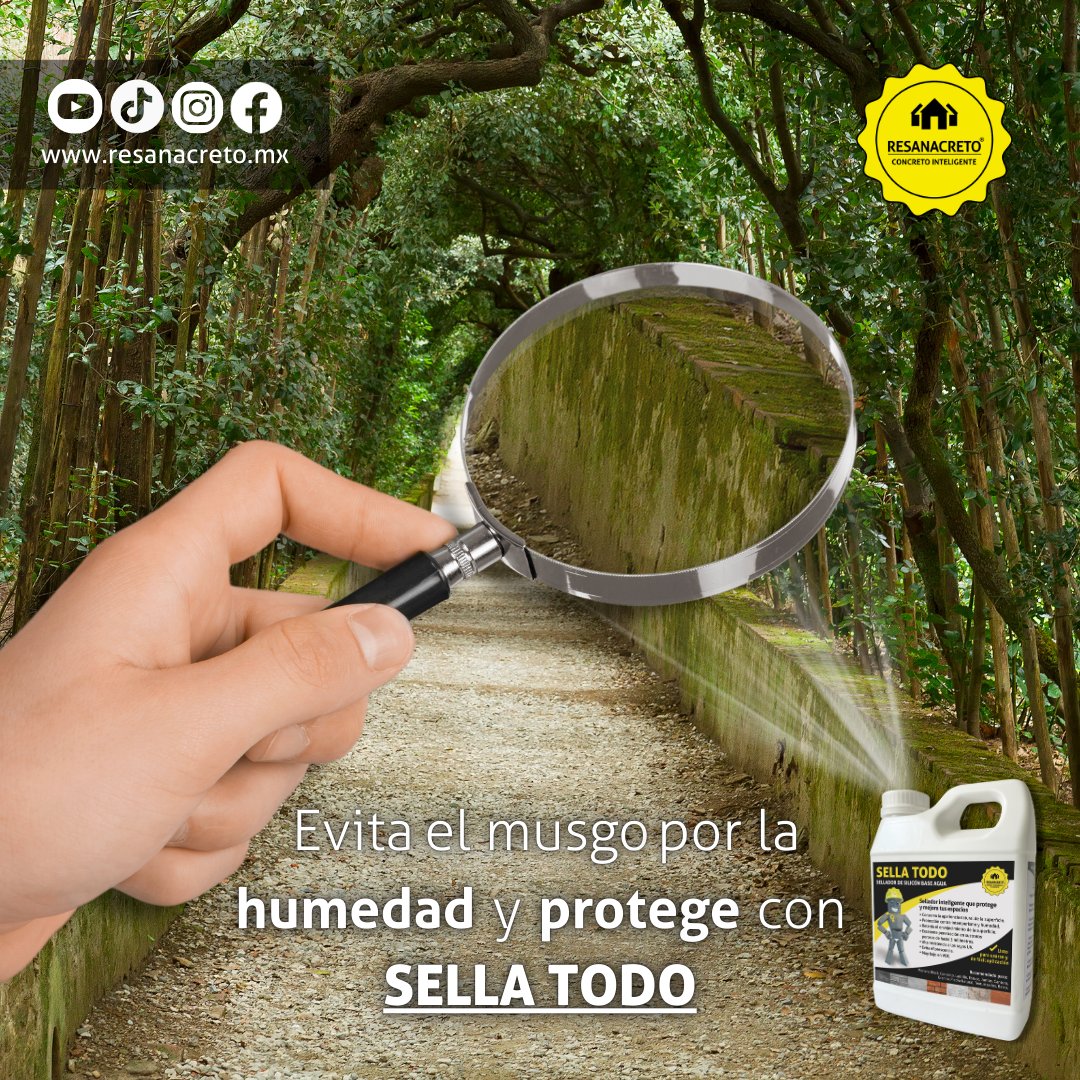 RESANACRETOPT's tweet photo. Con Sella Todo evita la eflorescencia y el moho como pro🛡️
☎️ Ofna: (777) 124 4393 y (777) 935 3568
📲 Vía WhatsApp: 5544047023
☎️ Int. De la República: 800 622 00 33
#Muro #ÁreasVerdes #Moho #Sellador #Humedad https://t.co/EvVaHfn5KW