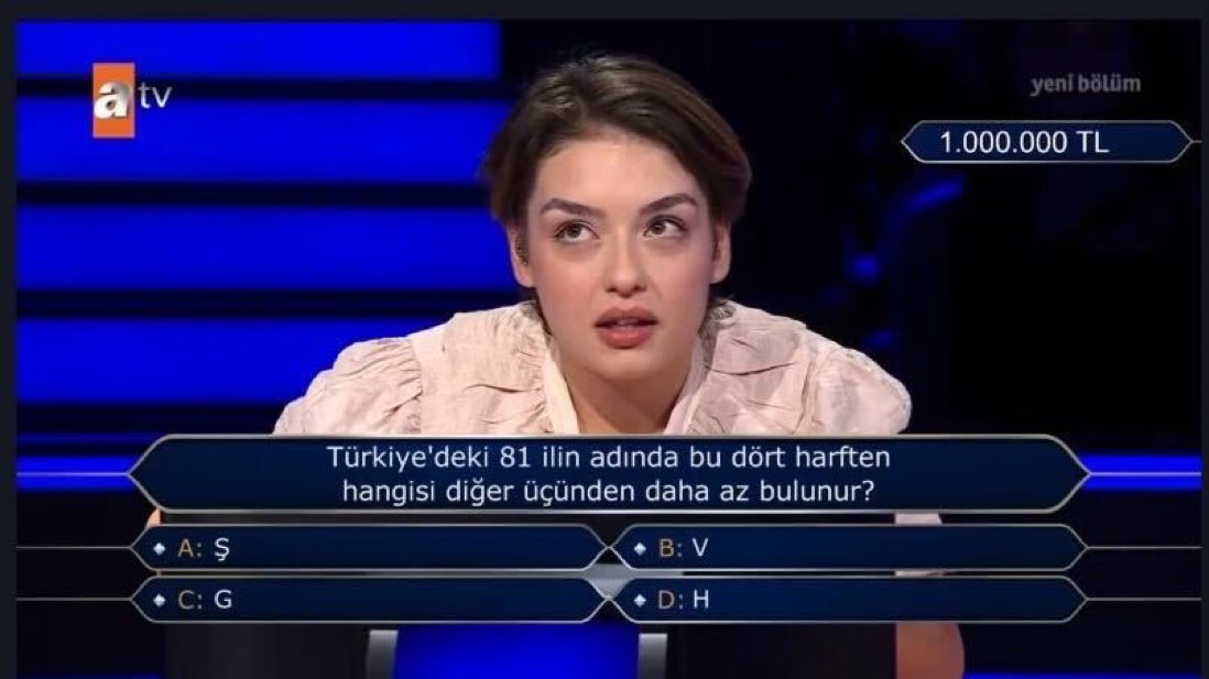 milyonersoru's tweet photo. 🗳️ Kim Milyoner Olmak İster yarışmasında açılan 1 milyon TL değerindeki soru. 

Siz olsaydınız cevabı nasıl bulurdunuz? 🤓 https://t.co/YqlTS1tkKu