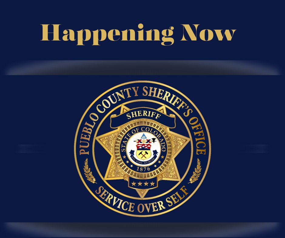 PuebloCountySO's tweet photo. Heavy law enforcement presence at the Dennis Maes Judicial Building, 501 N. Elizabeth, due to a bomb threat. The building is being evacuated. 
Please avoid the area. https://t.co/bqXB7SoqNm