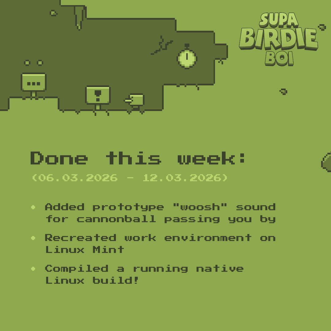 SupaBirdieBoi's tweet photo. There are no penguins in our game. But our game can be there on penguins.๐ง
#DoneThisWeek
#gamedev #pixelgame #indiegame #indiedev #gamedevelopment #indiegaming #indiedeveloper #devlog https://t.co/JmMFCI6zBx