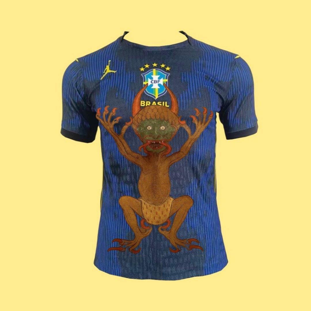 Essa nova camisa 2 do Brasil parece ter sido tirada das páginas do Codex Gigas.