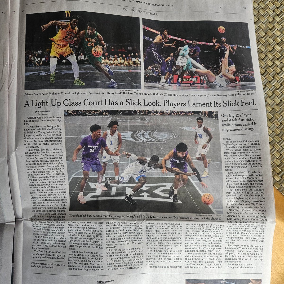 joefav's tweet image. Shining example of how "legacy" media lagged. @TheAthletic story on #big12 court ran in @nytimes print today as the larger story of the court being pulled arrived online. If u just had print like old days u missed the story.