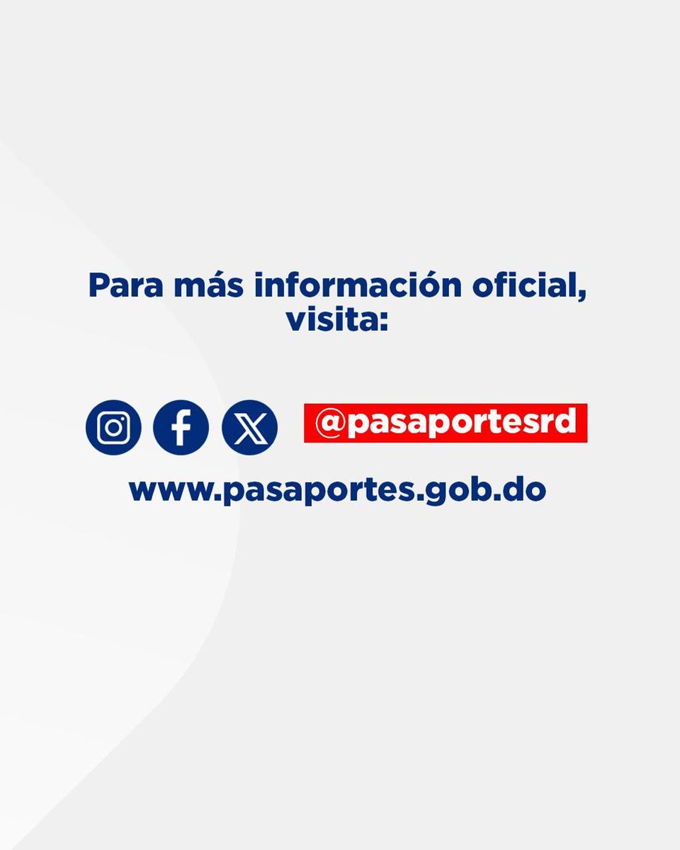RDenSPS's tweet photo. Si tu pasaporte actual aún está vigente, no necesitas renovarlo.

Para más información oficial visita:
https://t.co/v77uSrpZWv o acércate a tu embajada o consulado dominicano más cercano.

#PasaporteElectrónico #DominicanosEnElExterior #PasaportesRD https://t.co/oJMq6lRZ2s