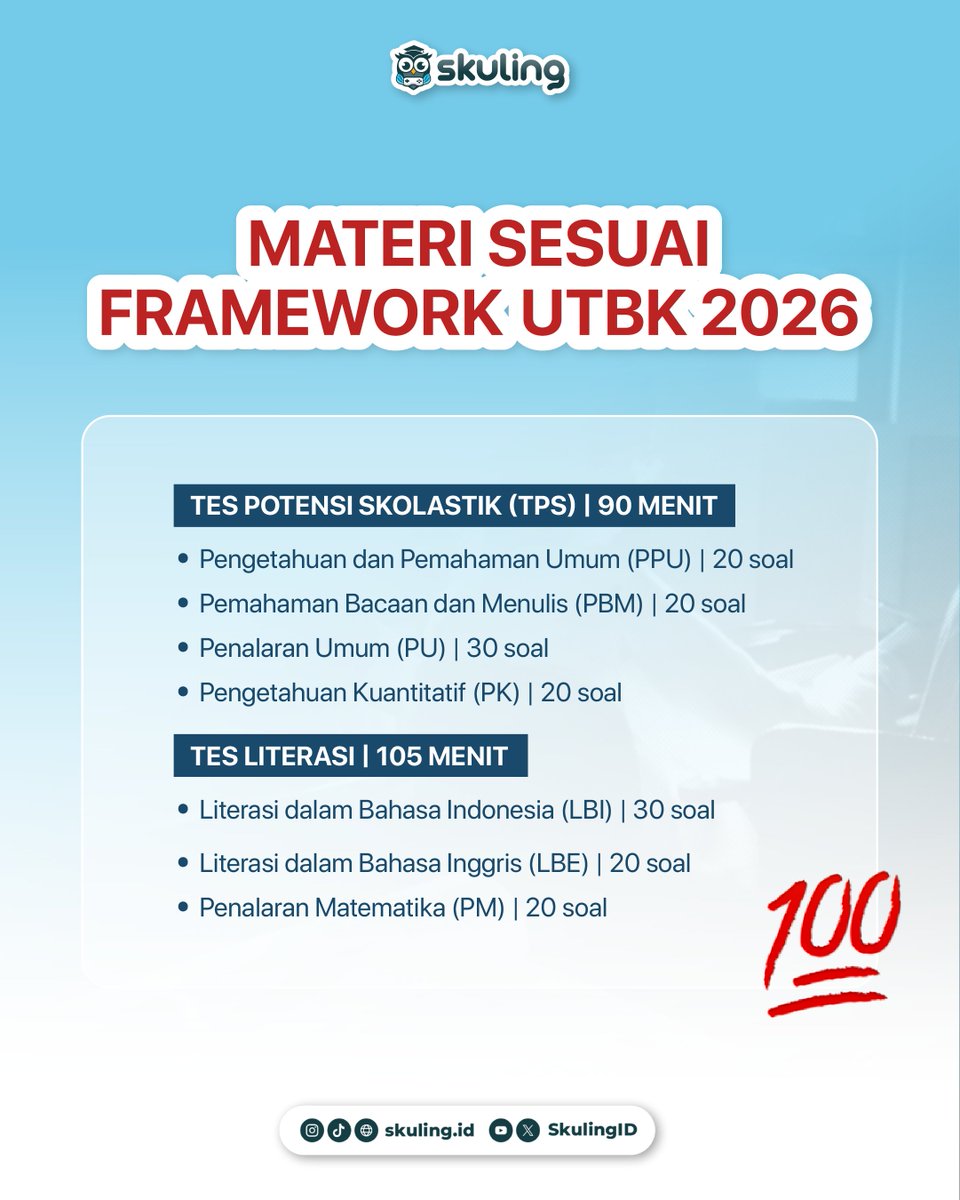 Skuling | Latsol & TO SNBT, TKA, Kedinasan tweet media