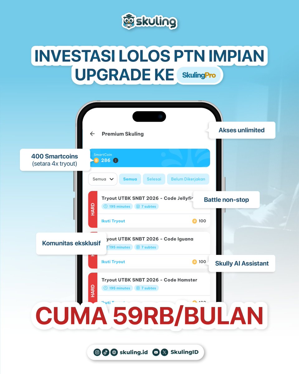 Skuling | Latsol & TO SNBT, TKA, Kedinasan tweet media
