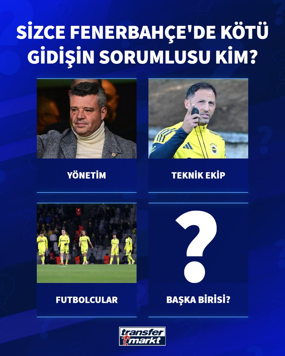 TMtr_news's tweet photo. 🚨 Fenerbahçe kan kaybediyor. Sarı lacivertliler son 4 Süper Lig maçında sadece 1 galibiyet alabildi.

🤔 Sizce Fenerbahçe'de kötü gidişin sorumlusu kim?

➡️ https://t.co/2E3QFaGaHu https://t.co/qecor8tWV1