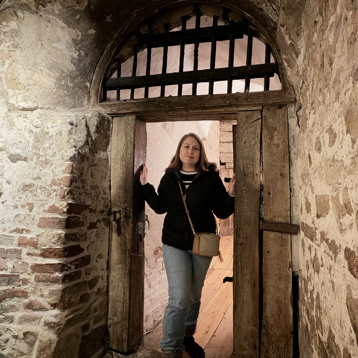 Down in the gaol in Colchester Castle. It was used as a prison from at least the early 13thC and was famously the place where some of the accused witches apprehended by Matthew Hopkins, Witchfinder General were incarcerated in the 1640s #colchester #colchestercastle