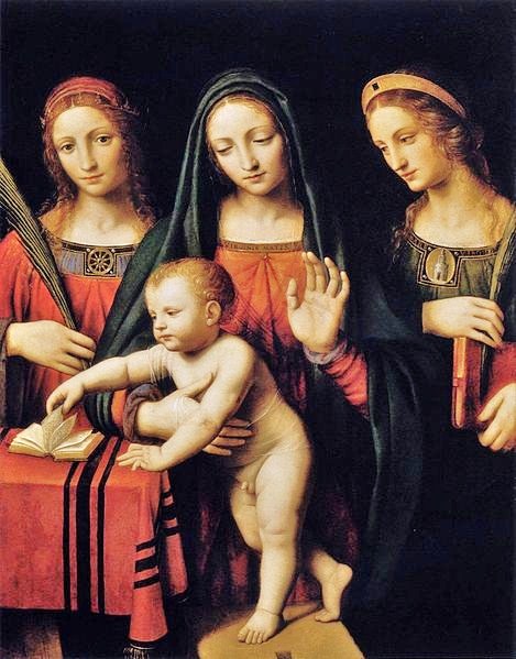Bernardino Luini - Madonna and Child with Sts Catherine and Barbara
