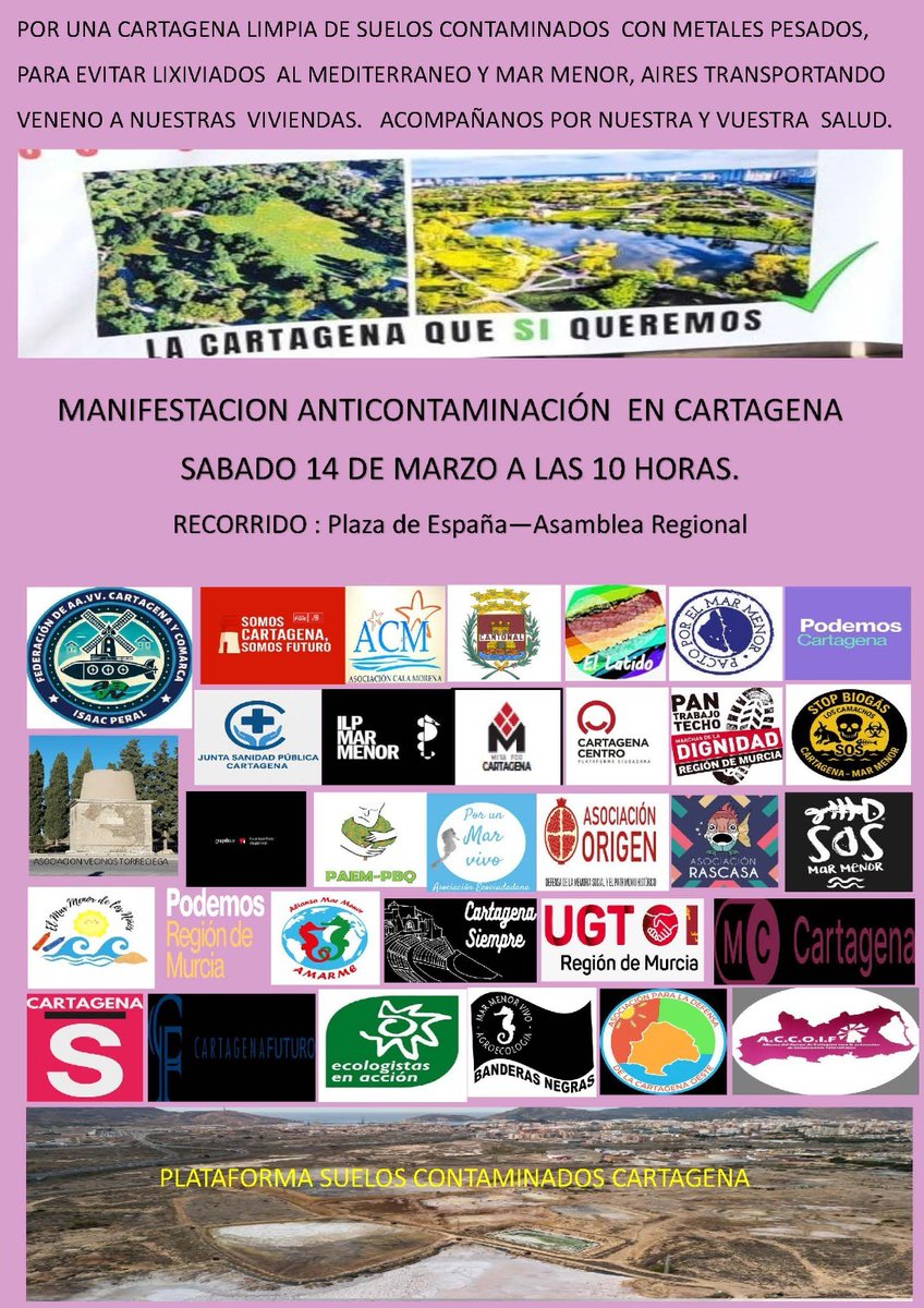 #sueloscontaminados Cartagena no puede más.