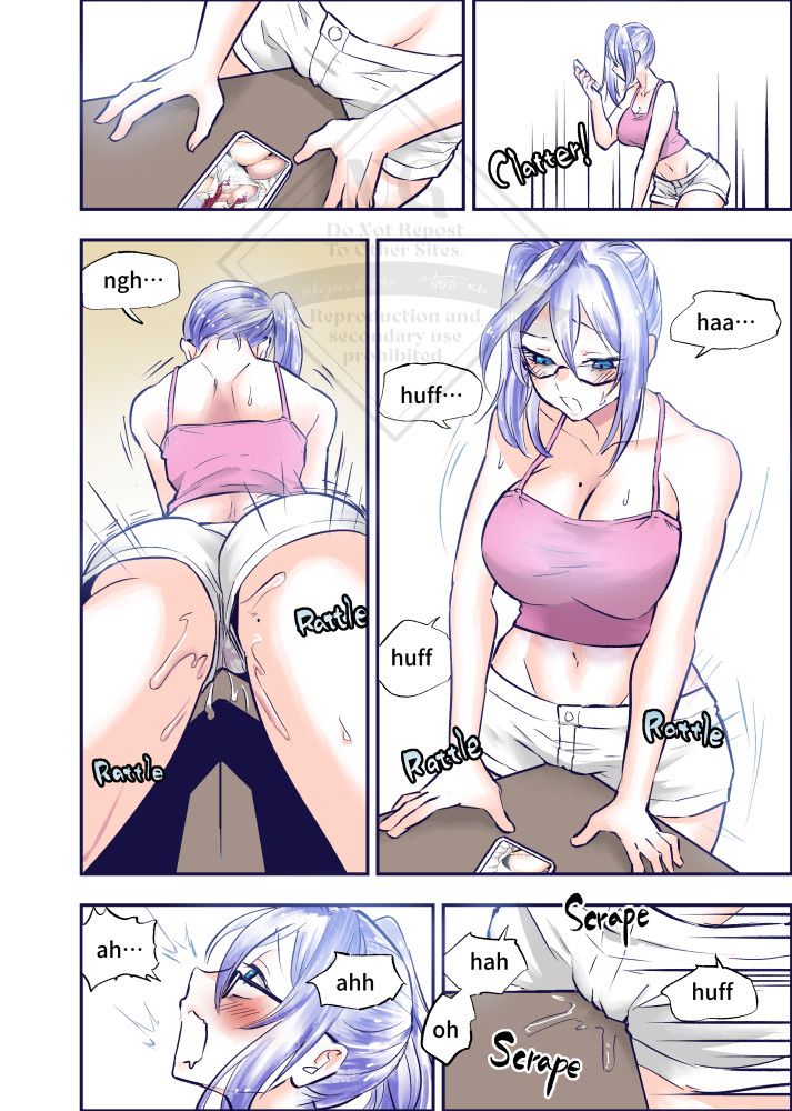 cb_mmd's tweet photo. English Translation:
What does Clara do alone at home without Ana? 🍑💦
A lovely comic illustration from @kogane0904a!
Thank you, as always!! https://t.co/KS7pyon0xJ