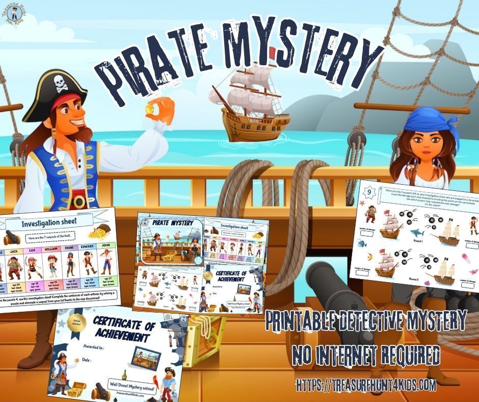 🏴‍☠️ Captain Redbeard needs your help!
Gold coins have vanished from his cabin… and if the mystery isn’t solved soon, someone might walk the plank! ☠️🕵️‍♂️
Use your pirate wits to follow the clues, uncover the truth, and save the crew from disaster!
treasurehunt4kids.com