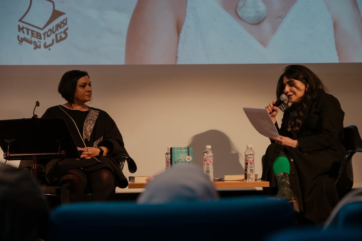 WafaGhorbel's tweet photo. Retour en images sur la traversée littéraire et artistique de mon #roman #FLEURIR à l'@IFTunisie
avec Myriam Bouabid à la modération et Hichem Ktari dans l’accompagnement au oud.
#litterature #litteraturetunisienne #litteraturefrancophone #WafaGhorbel https://t.co/qDmY3JmWrE