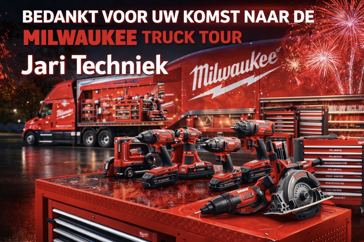 Bedankt voor jullie komst! 🔧🔴

Wat een geweldige dagen tijdens de Milwaukee Truck Tour bij Jari Techniek!
Mooi om zoveel enthousiaste vakmensen te mogen ontvangen!

#milwaukee #milwaukeetools #trucktour #jaritechniek #gereedschap #autotechniek #werkplaats #vakmensen