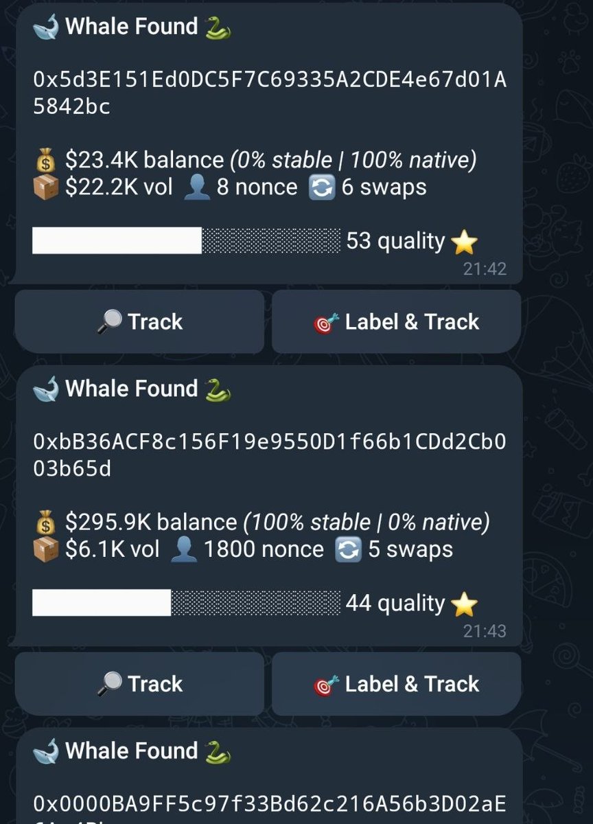 And the whale finder is actually insane and can find up to 20 whales in 50 seconds and showing their wallet stats🤯 and don't get me started on the quick bite function 😭
This is the real stuff man😭😭
<a href="/ViperKit_tool/">Vippa Kitt</a> 
t.me/ViperKitBot
#Poisoning #drainer #whale