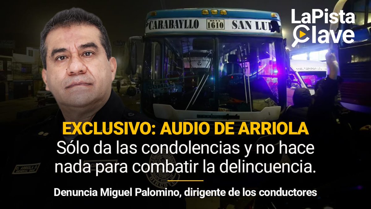 🚨URGENTE.
Audio de Oscar Arriola: otra mentira más.
El general PNP Oscar Arriola, el jefe de la Policía Nacional del Perú, ha demostrado desde hace tiempo lo que no hay que hacer para combatir la delincuencia. Ha fracasado rotundamente. Pero sigue al frente con todas las