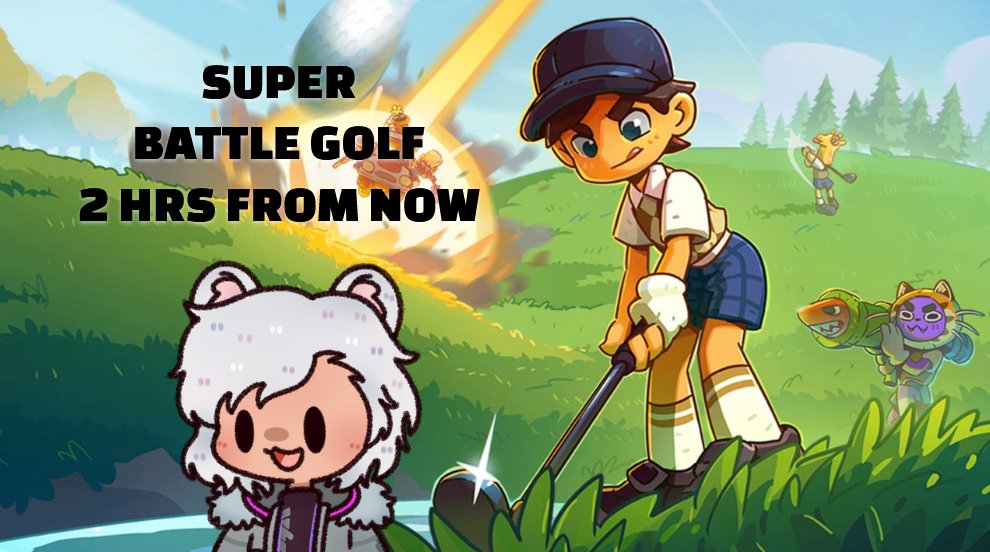 I'm getting 14 of my friends together for a full lobby of super battle golf! i hope you guys will hang out with us in the chaos this evening! twitch link below when I'm live!