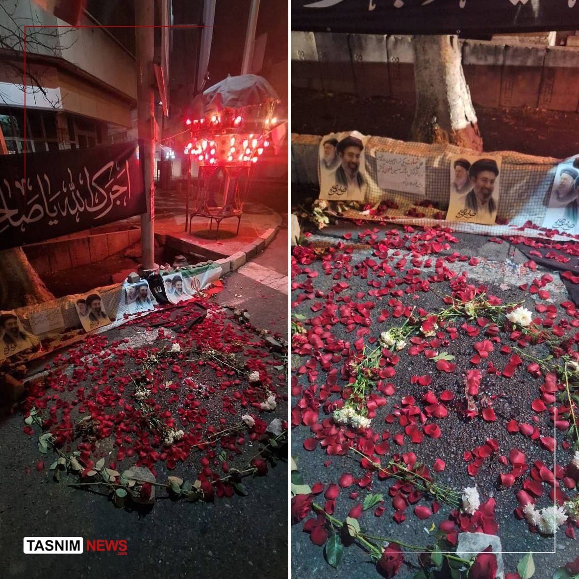 PressTV's tweet photo. Iranians decorated the site where the woman was martyred by a US-Israeli airstrike during Tehran's Quds Day rallies with flowers.

Follow: https://t.co/mLGcUTS2ei https://t.co/KynM7qhJlz