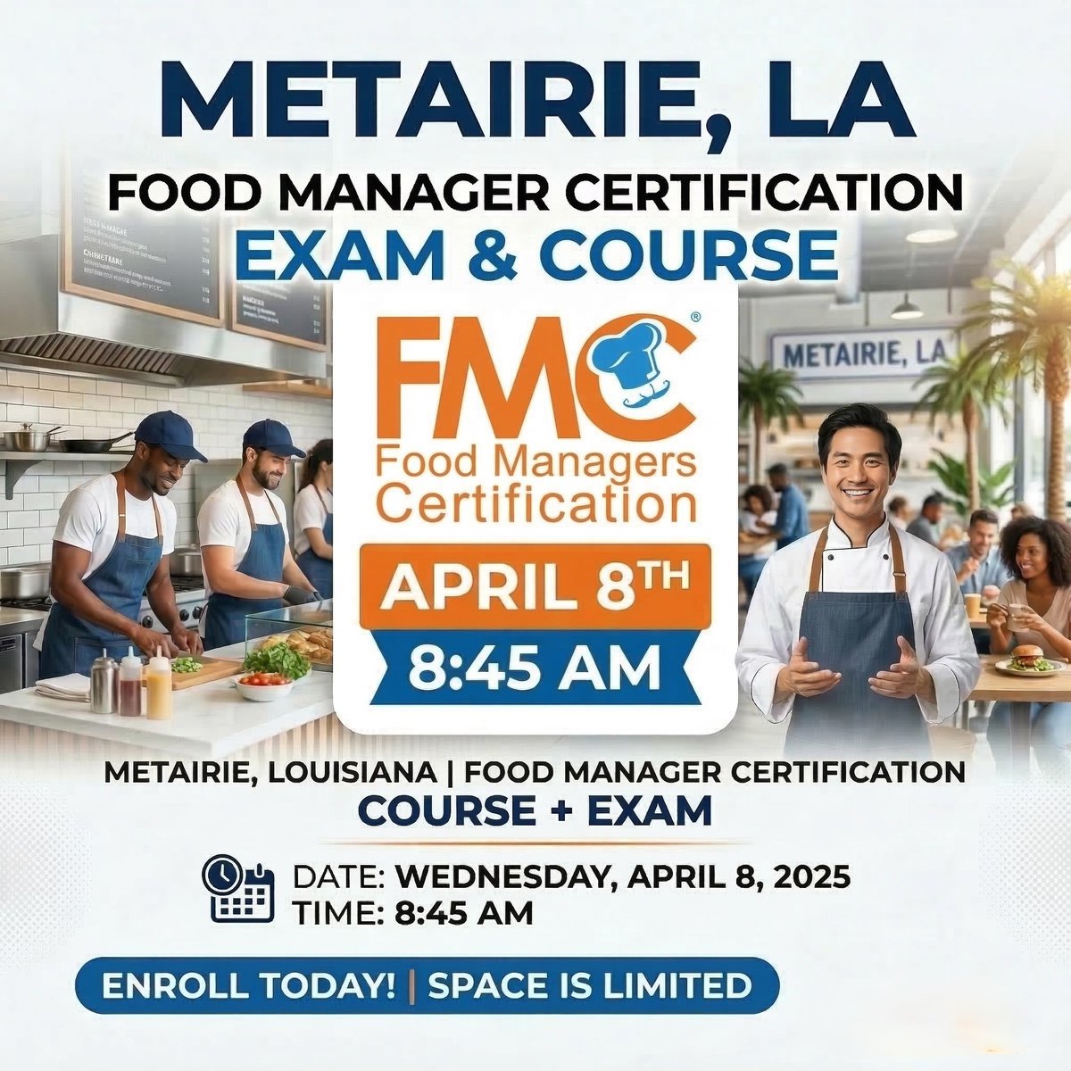WatchHRBTv's tweet photo. Attention Metairie, LA! 📍

Get your ANAB-accredited Food Managers Certification on April 8! 🛡️

✅ Meet FDA &amp; Louisiana PIC mandates

🔗 Secure your spot today:https://t.co/S2HqwPsGGT 

#Metairie #FoodSafety #HRBUniversal #ChefLife https://t.co/kAtQpfIuxj