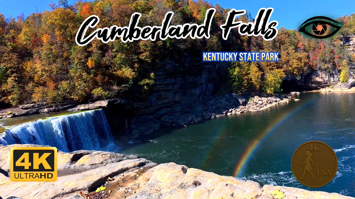 AngelMel_80's tweet photo. Coming this Monday, March 16, 2026, we take a walk through Cumberland Falls, KY!   #dji #action4 #cumberlandfalls #walk #kentucky #waterfall #park https://t.co/I3RrejrB82