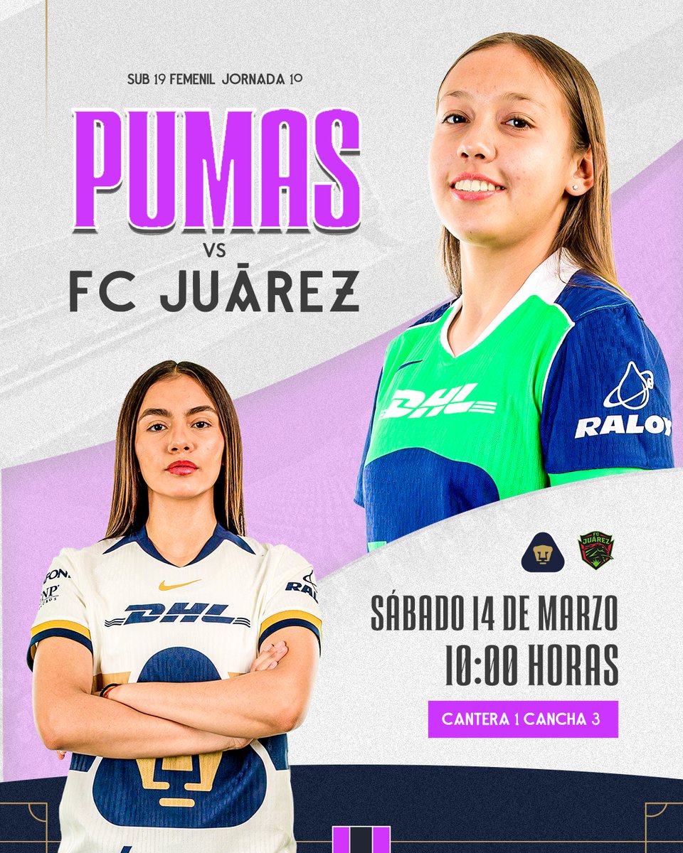 PumasMXCantera's tweet image. 🐾 Nos toca defender nuestro escudo en casa ante FC Juárez 💪

#UnidosPorLaHistoria #Sub17 #Sub15 #Sub19Fem