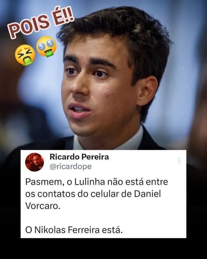 Nikolas ba lista de propina do Vorcaro