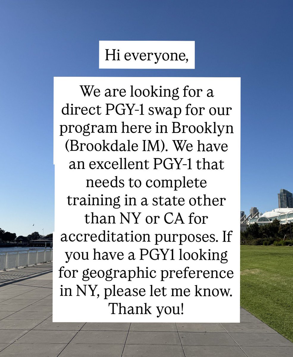 smileysarang's tweet photo. Please message me if you know anyone who wants to come to New York and would like to swap positions with one of our residents! https://t.co/n8FH5ElvxD