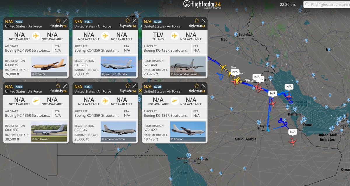 hey_itsmyturn's tweet image. 10x #USAF 🇺🇸 Tankers up in the region (Visible ones on FR24)