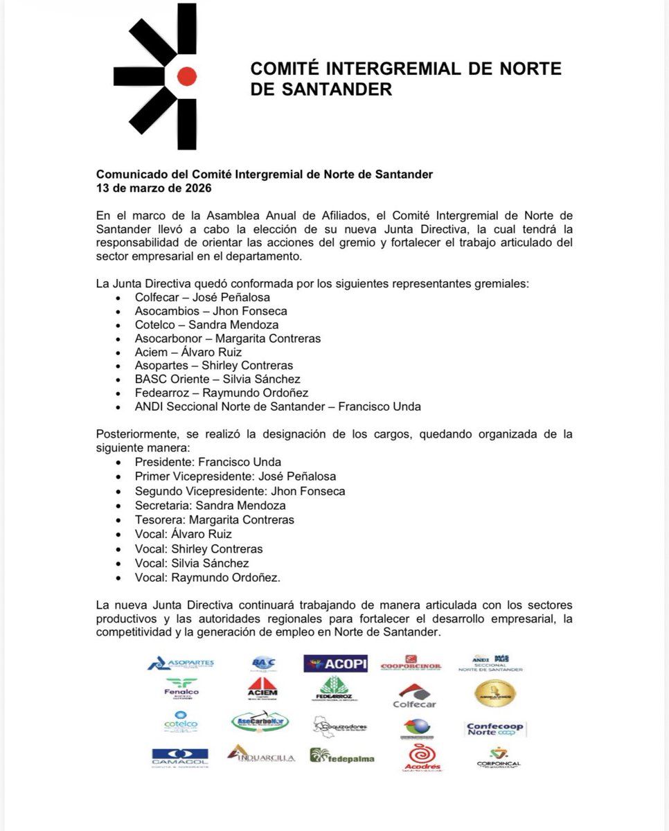 comite intergremial de norte de santaner tweet media