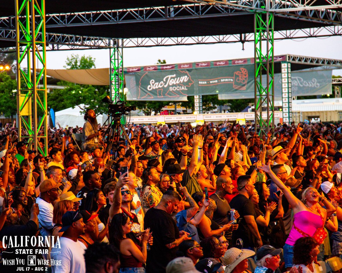 CAStateFair's tweet photo. #FairFriday vibes are hitting a bit louder this week!

We kicked off the Toyota Concert Series on the Sky River Casino Stage with our first artist announcements on Tuesday!

Early news + access: https://t.co/c0APxbD76U

#CAStateFair #WishYouWereHere #LetsGoPlaces #SkyRiverCasino https://t.co/ucAdF1GOQg