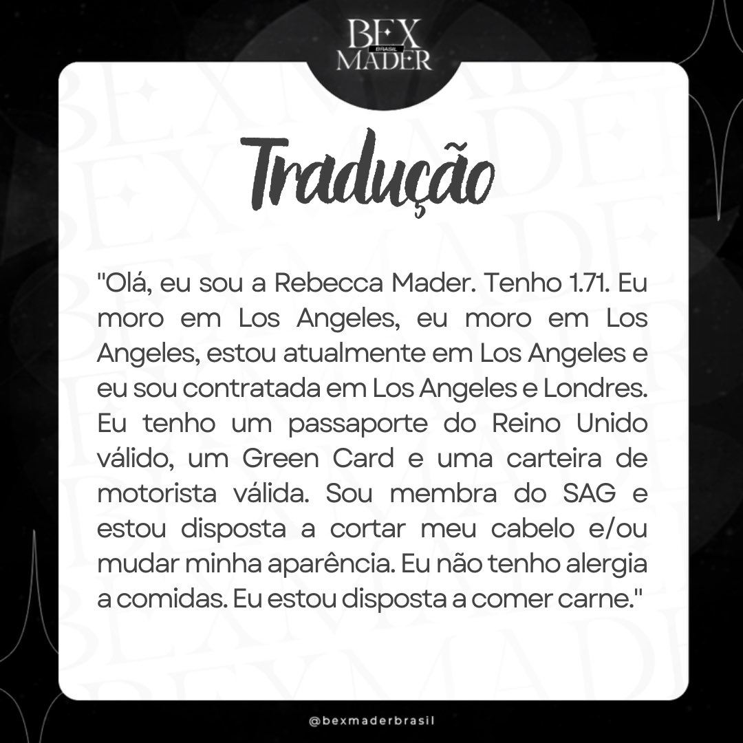 Bex Mader Brasil • Fã-clube tweet media