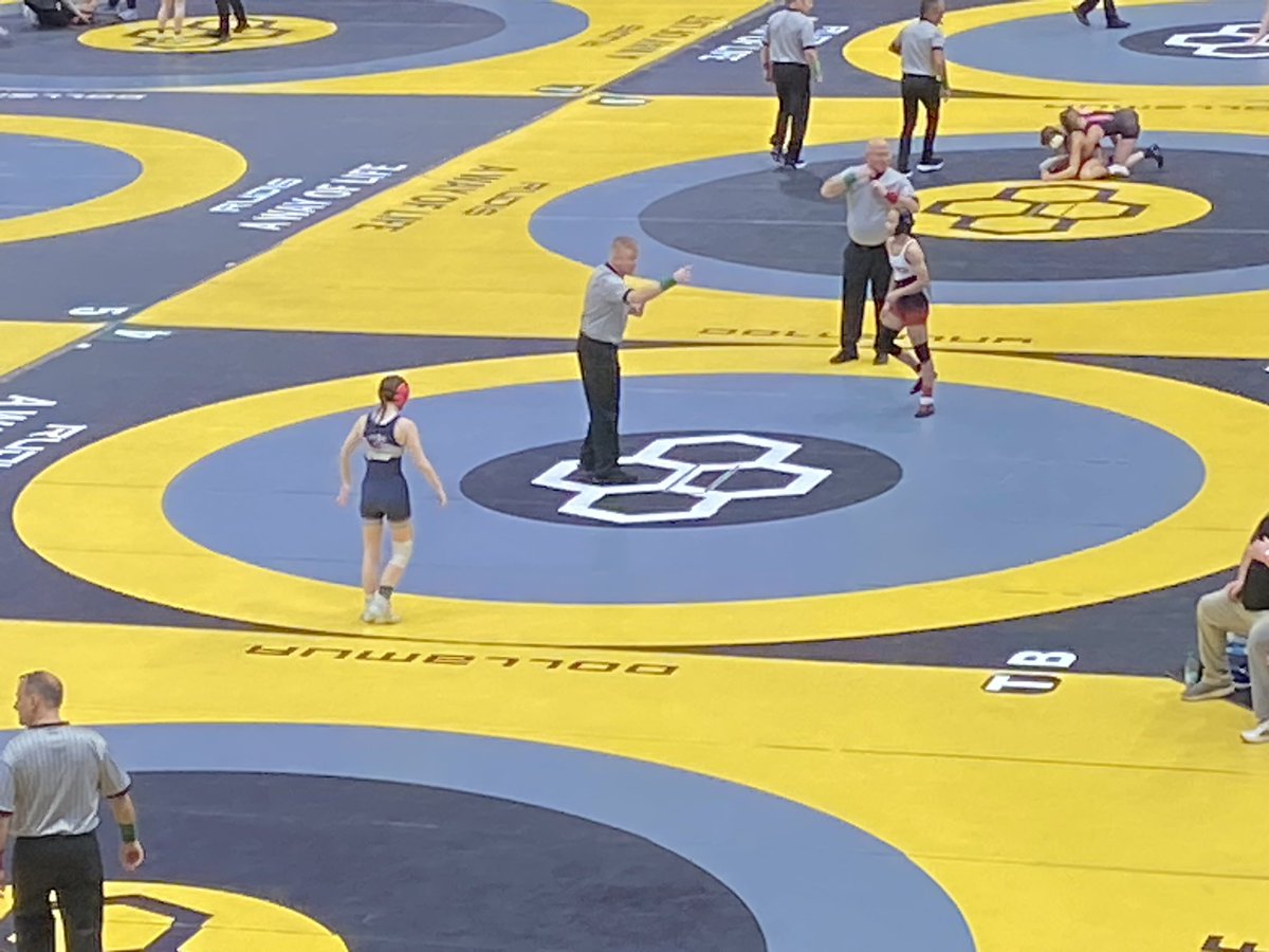 BlanAthletics's tweet photo. 🤼 OHSAA State Wrestling Tournament

Laylla wins 9-5!!! She went down 3-0 in period 1, but struck back with a takedown and 4 back points in period 2. After a reversal, she was up 7-5 to start the 3rd. She chose down and got a reversal with 40 seconds remaining to secure the win. https://t.co/49ylEH1g3y