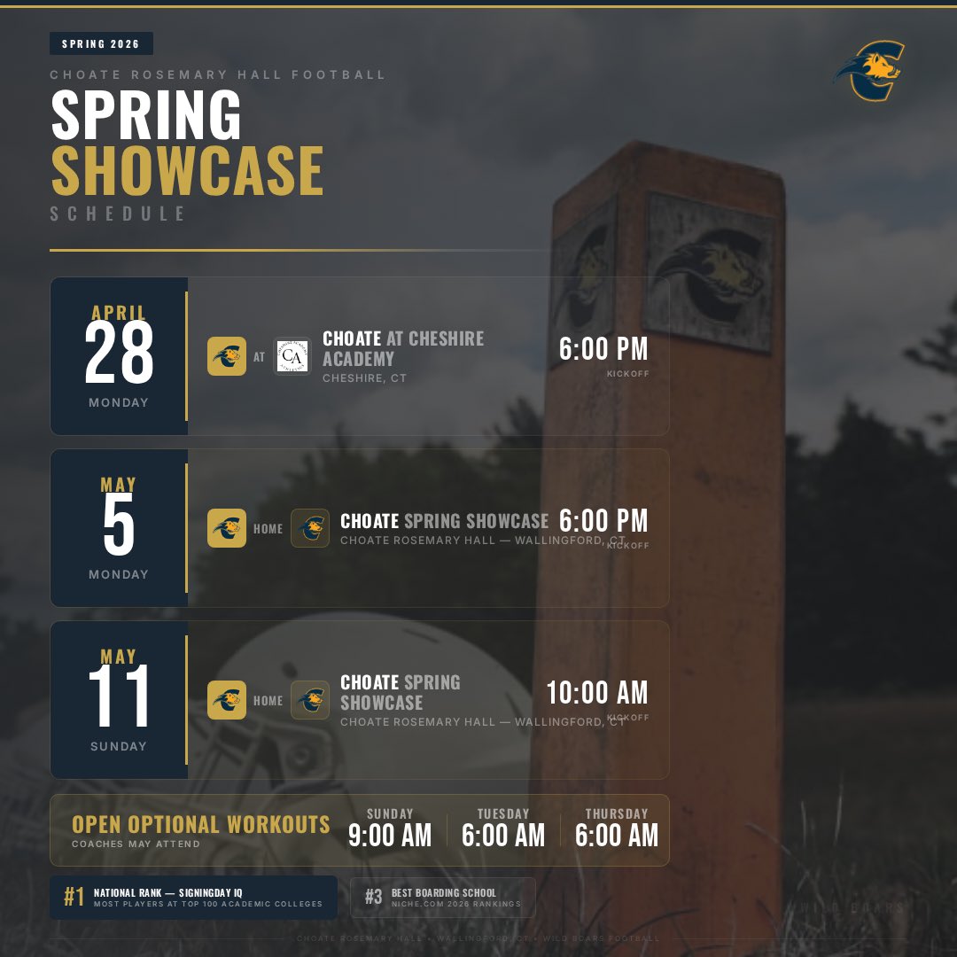 Choate Rosemary Hall Football 🐗 tweet media