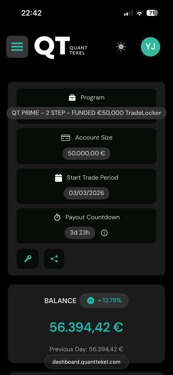0xYassin's tweet photo. Requesting a €6K payout from QT on March 17 – I’ll show you the full process, how fast it went, and my honest thoughts.

I see a lot of hate, but I truly think they’re one of the very best companies out there. Let’s see! 💚

@QtFunded @AlexQuantTekel 
@JamesQuantTekel https://t.co/E37cL06dDY