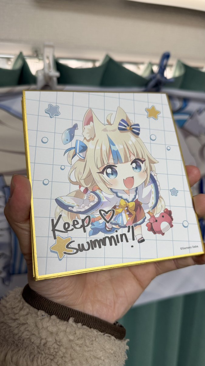 ！？
I opened Saba-chan's signed illustration.
This one sentence... that girl's last post... I'm about to cry 😭
 #samekosaba