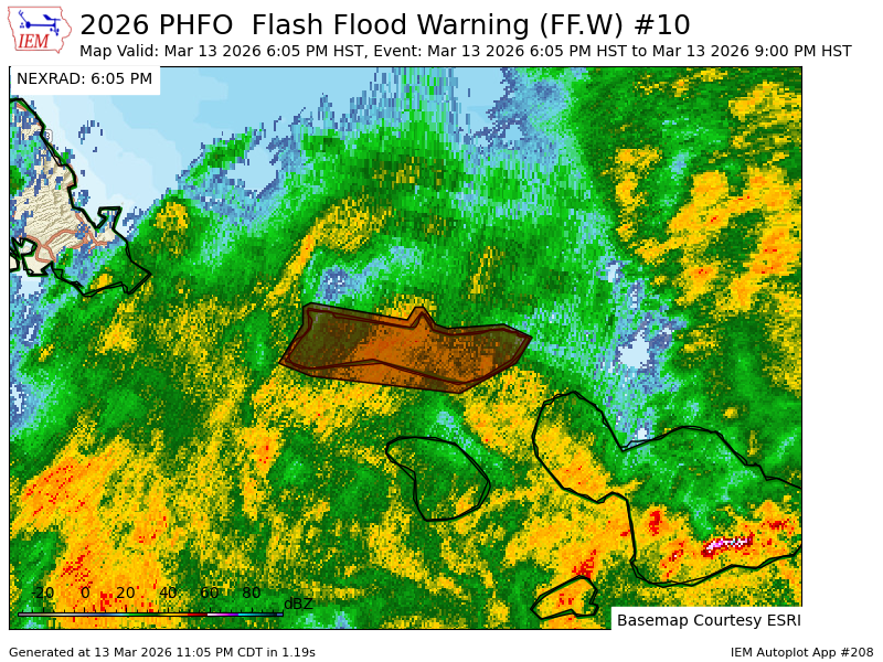 HFO issues Flash Flood Warning [flash flood: gauge indicated] for Maui ...