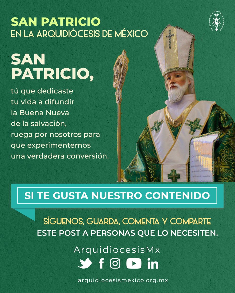 ArquidiocesisMx's tweet photo. ¡Hoy la parroquia de San Patricio, en nuestra Arquidiócesis, está de fiesta!  ¿La has visitado? 👀
📍Ubícala en: Bondojito 248, Colonia Ampliación Estado de Hidalgo, Alcaldía Álvaro Obregón, CDMX, 01520 https://t.co/ubqHBHC4EO