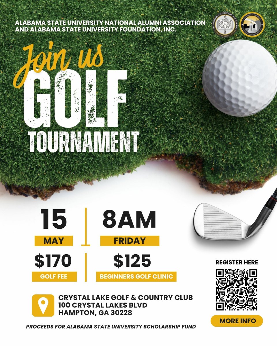 ATLHBCUAlumni's tweet image. Come out and support Alabama State University-NAA-MAAC 🐝⛳️

#GoHornets #MAAC #MyASU 
#GolfTournament #Golfers 
AtlantaHBCUAlumniAlliance