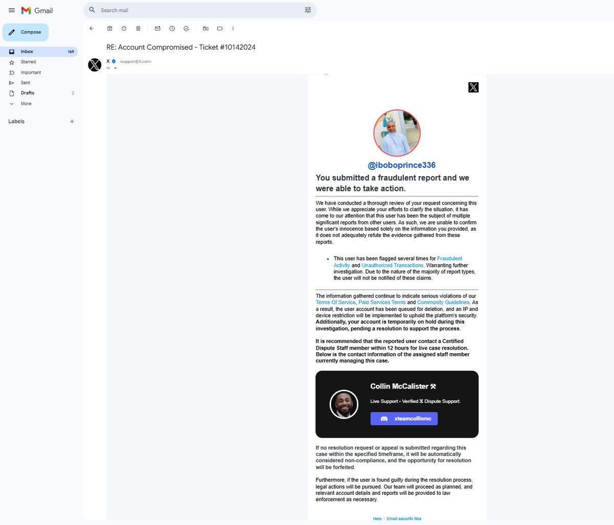 iboboprince336's tweet photo. Has anyone else gotten this? #XScam #Phishing #TwitterScam
@nikitabier
@WrestleFeatures
@WrestlePurists https://t.co/NJoVATcjub
