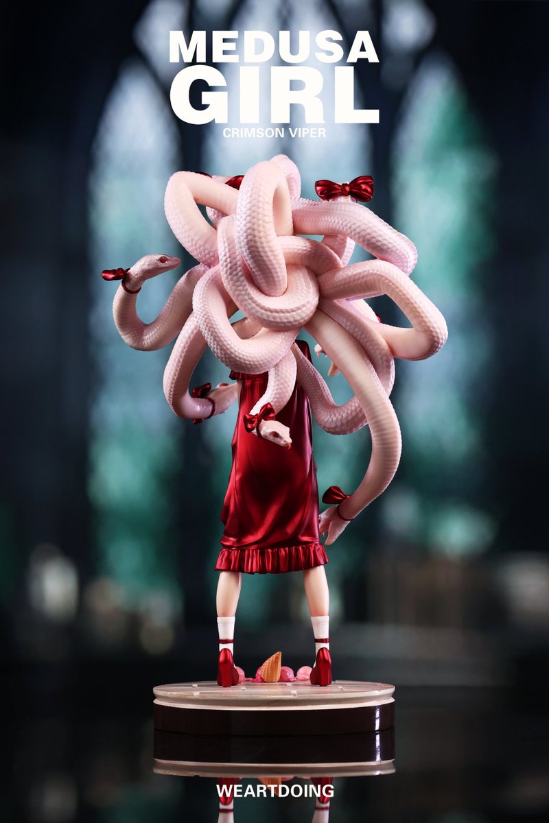 WeArtDoing's tweet photo. WeArtDoing × Yoshioka (@o10fu) present【Medusa Girl-Crimson Viper】.
A crimson gaze wrapped in quiet intensity.
Beauty burns softly, but the venom waits.

#animegirl #arttoy #designertoy #fairy #weartdoing #OC #CharacterDesign #ConceptArt #medusa #メデューサ #神話 #ダークファンタジー