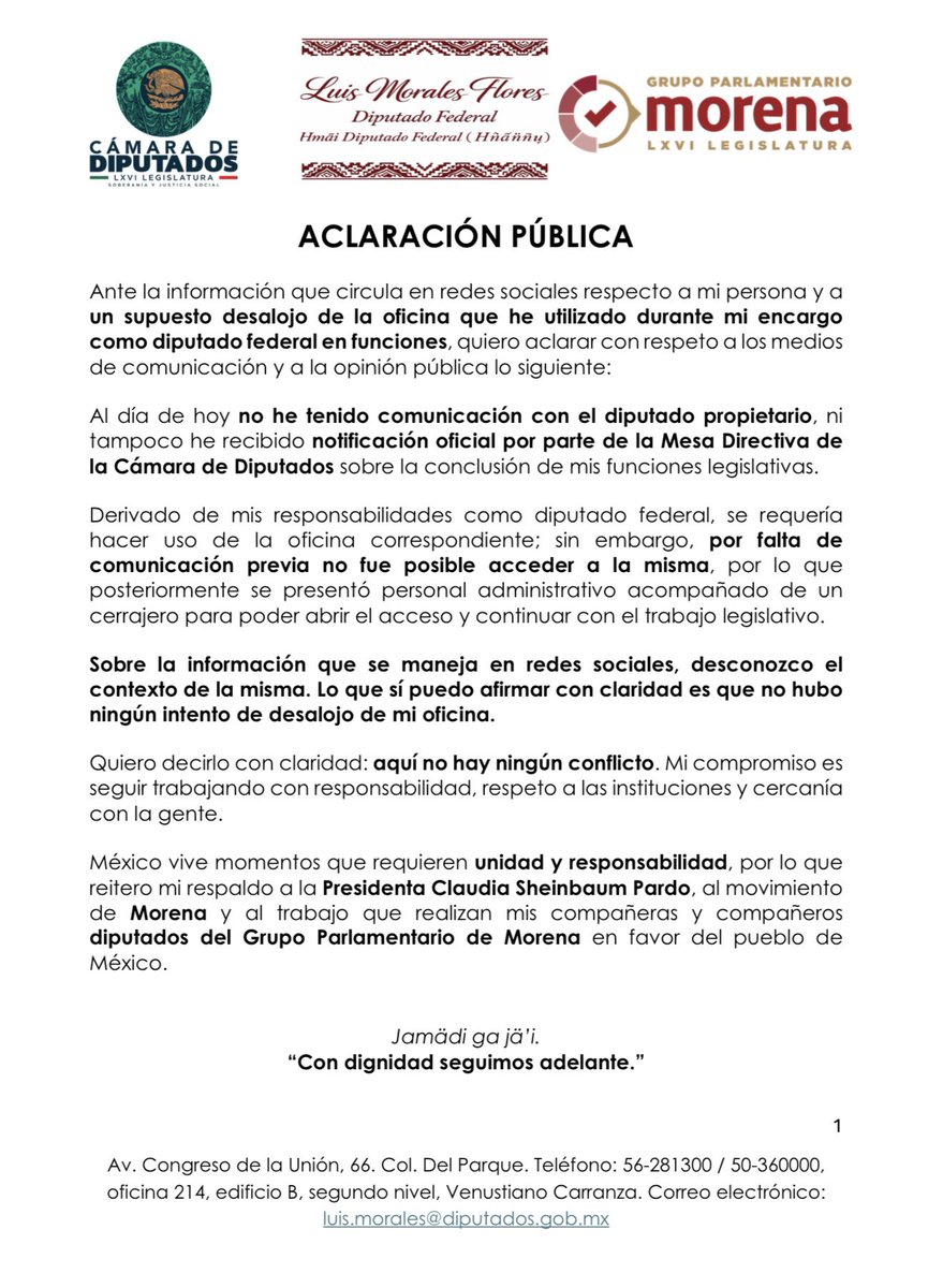 Aclaración pública.