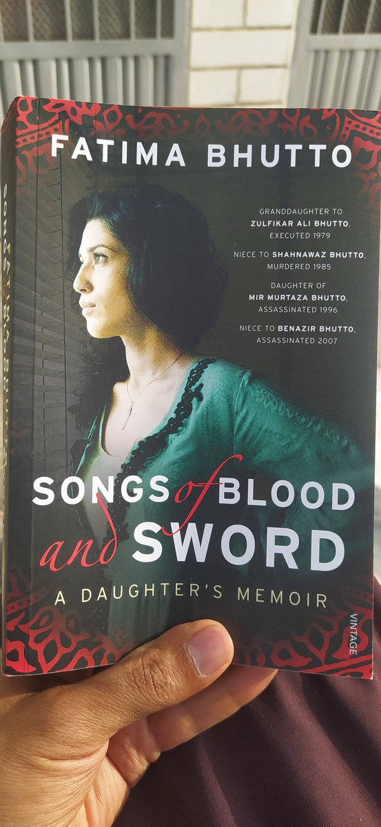 Currently diving into <a href="/fbhutto/">fatima bhutto 🇵🇸🇱🇧🇮🇷</a>'s 'Songs of Blood and Sword'. Started with hopes of gaining insights into her father Mir Murtaza Bhutto's assassination, but so far (117 pages in), it's more historical context than personal revelations. Perhaps the deeper truth is yet to unfold