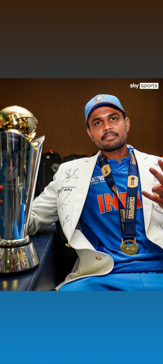 JjhaPrince's tweet photo. 2024 T20 World Cup Winner 🏆 
2025 Champions Trophy Winner 🏆 
2026 T20 World Cup Winner 🏆 
2027 WTC Trophy loading ⏳
2027 ODI World Cup loading ⏳

Sir Sanju Samson loves ICC trophies 🔥🏆. https://t.co/KevrHKvbP0