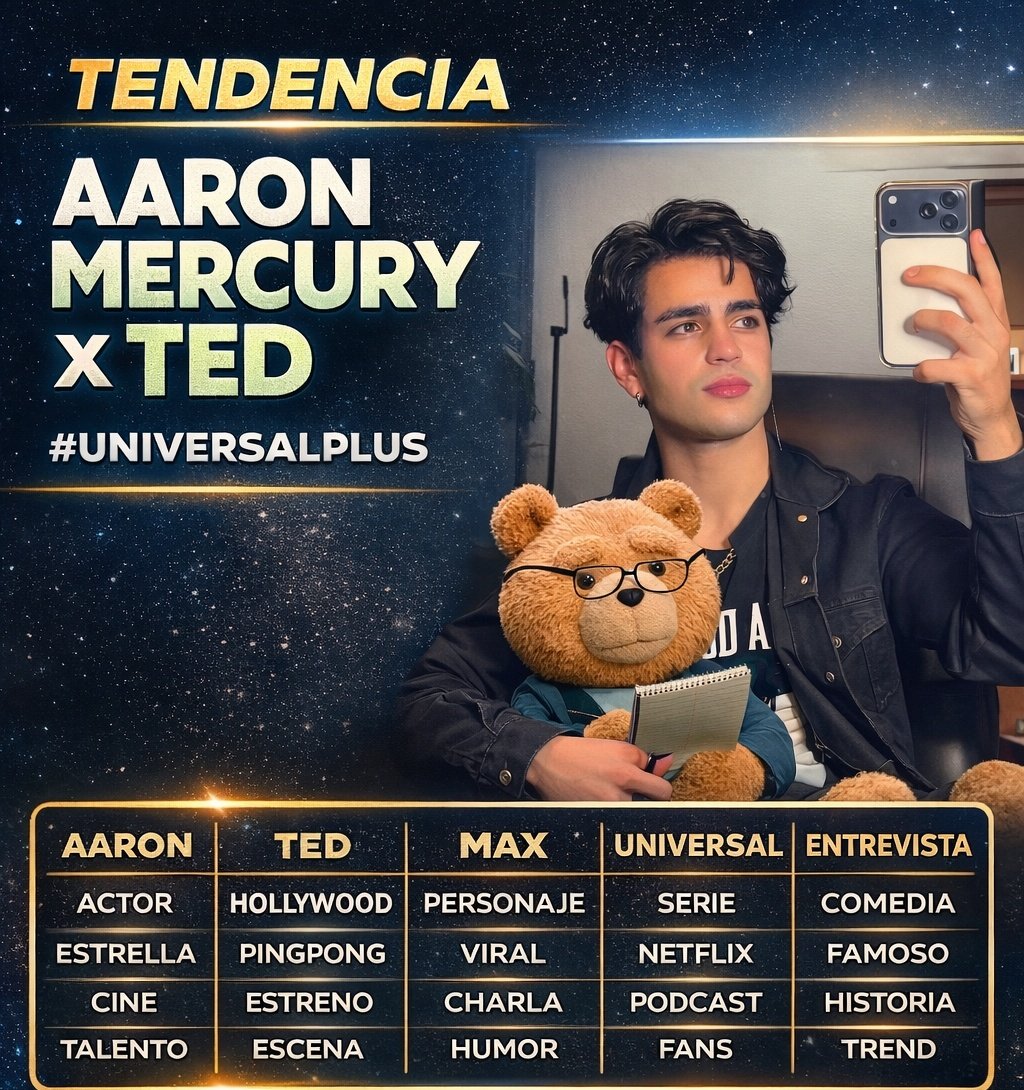 🚨 TENDENCIA ACTIVA 🚨 
Llegué poquito tarde pero aquí está una tabla aque mantenerlas en el 1

💬Comenta la palabra+la frase:

AARON MERCURY X TED

No olvides usar el #universalplus 

#AaronMercury #AARONATION